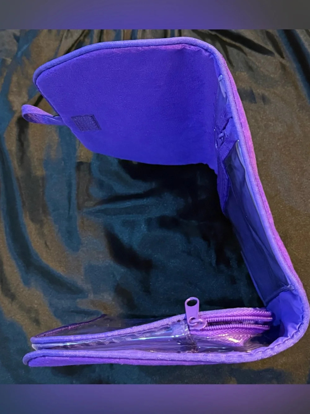 Yves Saint Laurent -Purple Logo Jacquard Clutch/Cosmetic tri fold travel bag